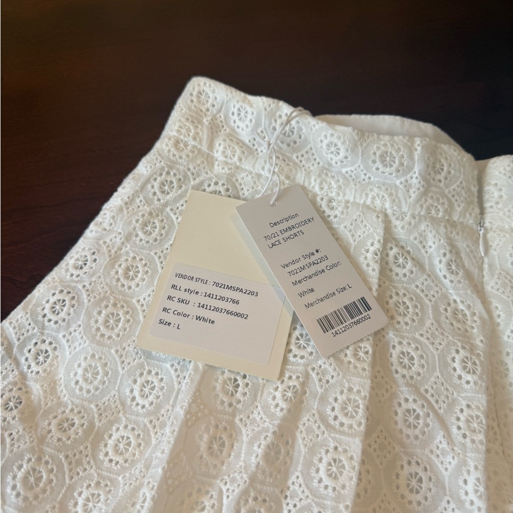 70/21 Women's White Lace Shorts